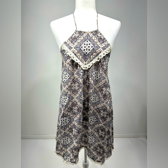 Moon river cotton halter dress swim coverup size XS